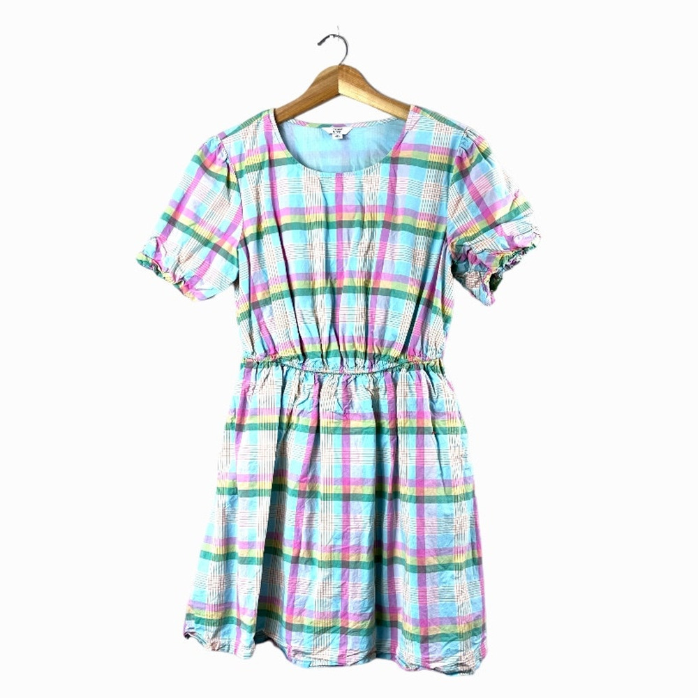 Colorful Plaid Crown & Ivy Dress M